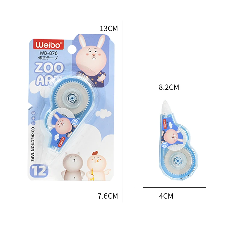 5mm White Out Correction Tape Cartoon Animal Paintting Instant Correction Quick Drying For School Student kids Stationery