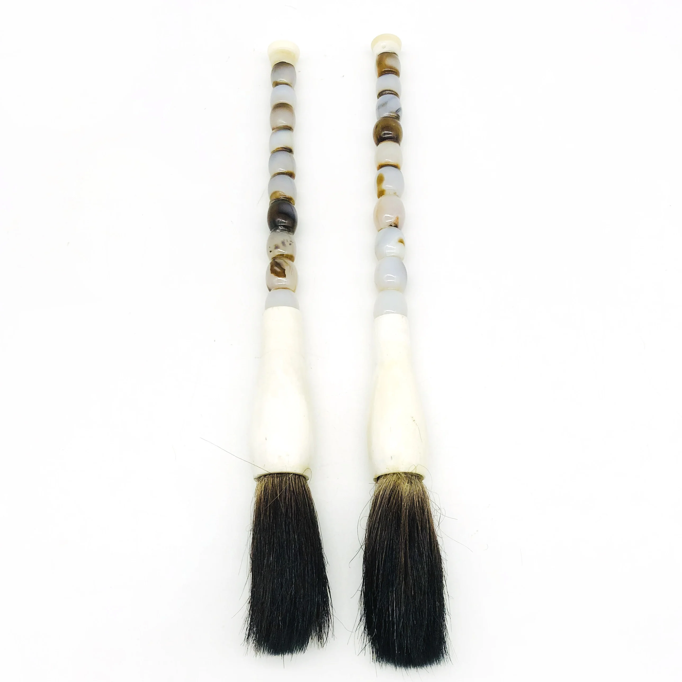 Chinese style classical traditional decorative natural jade stone calligraphy Chinese brush