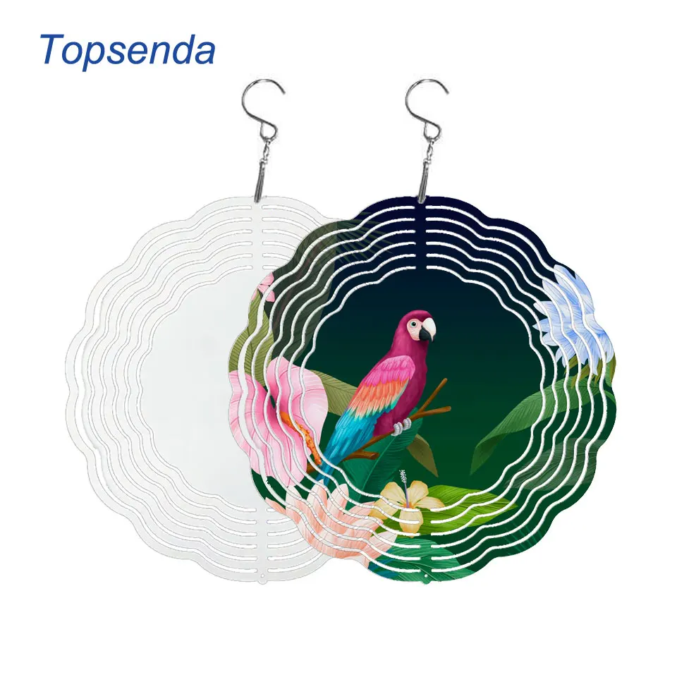 Personalised DIY 3D Hanging Decorative White Aluminum 10' inches Double sided Sublimaition blank Wind Spinner