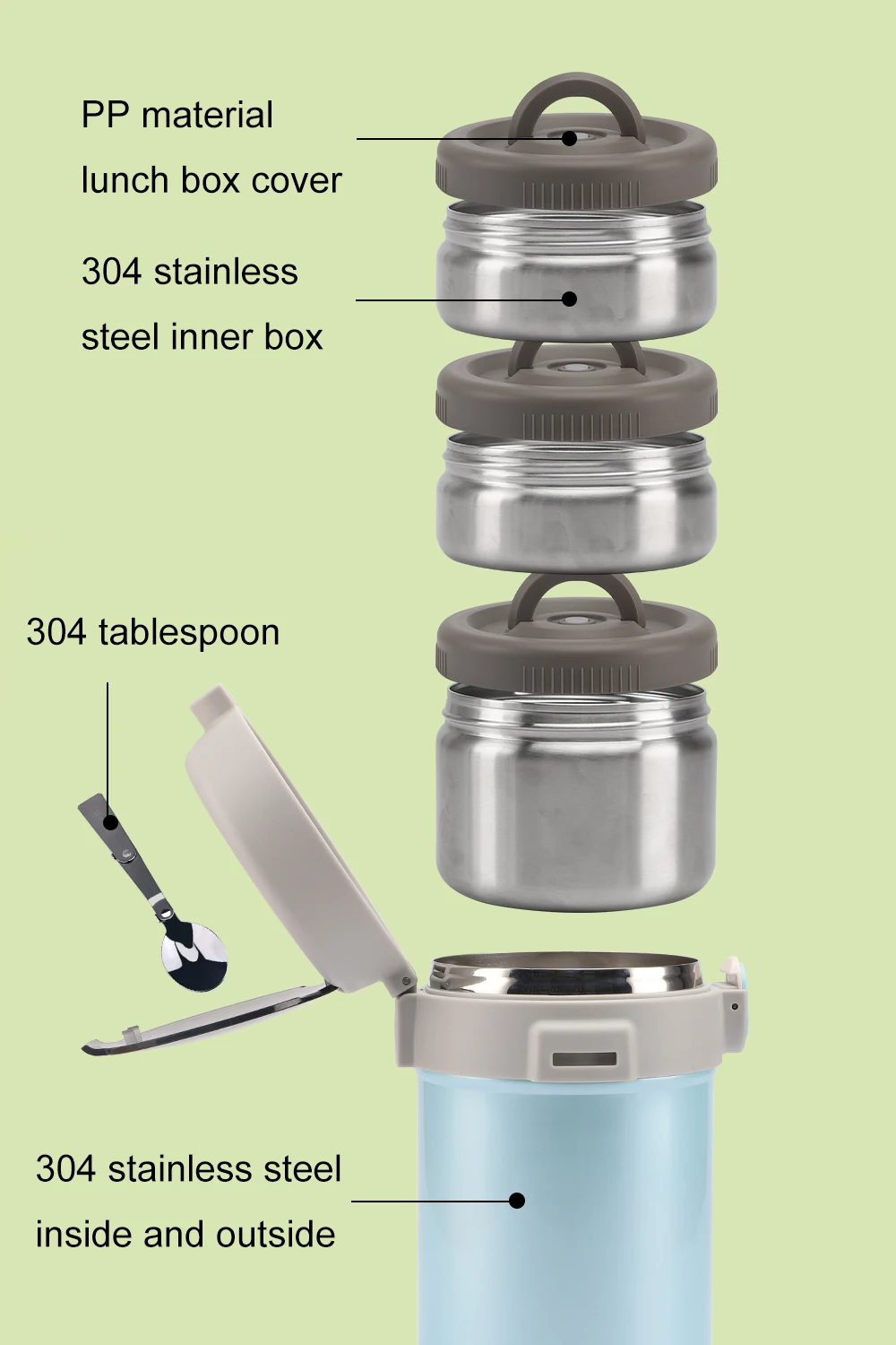 High Quality Food Flask Set Stainless Steel Insulated Thermos Food Jar