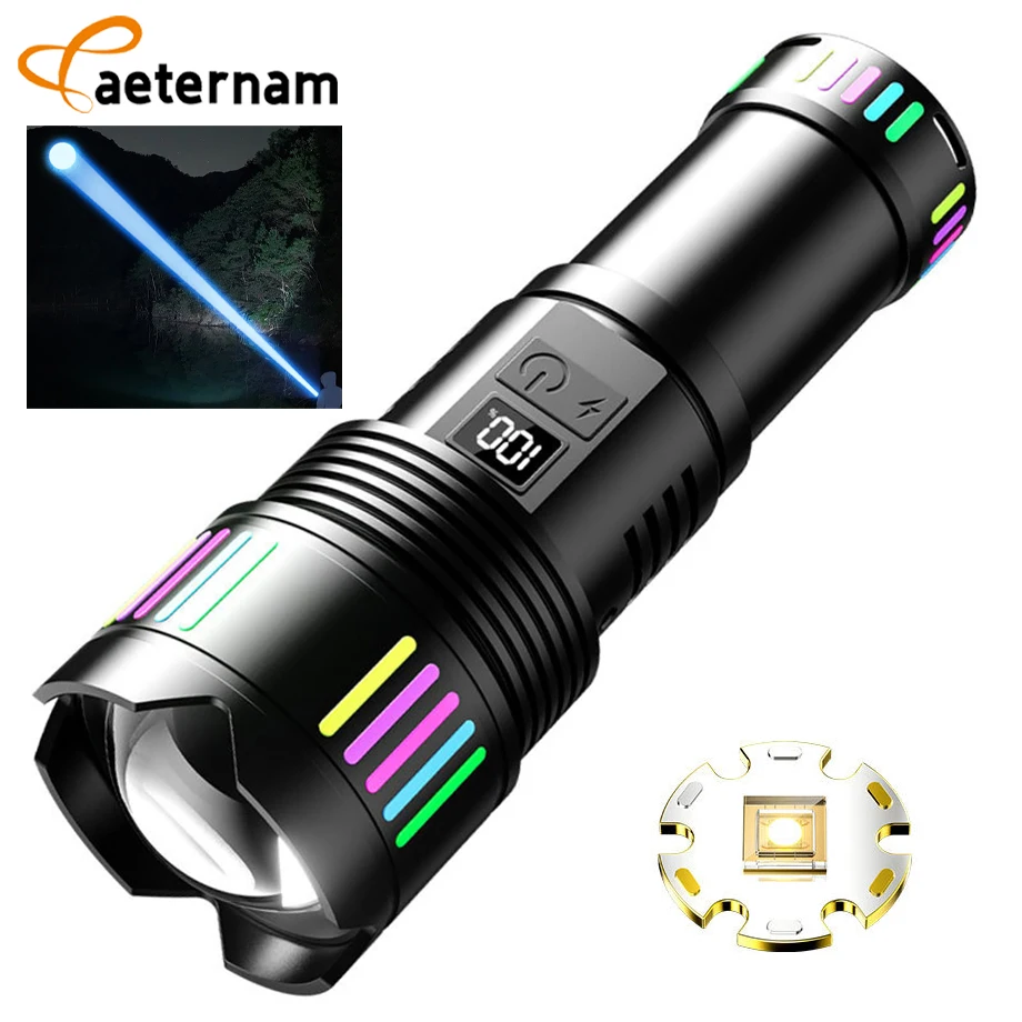 aeternam 1000m 30w white laser long range zoomable waterproof rechargeable led tactical lantern torch light flashlights