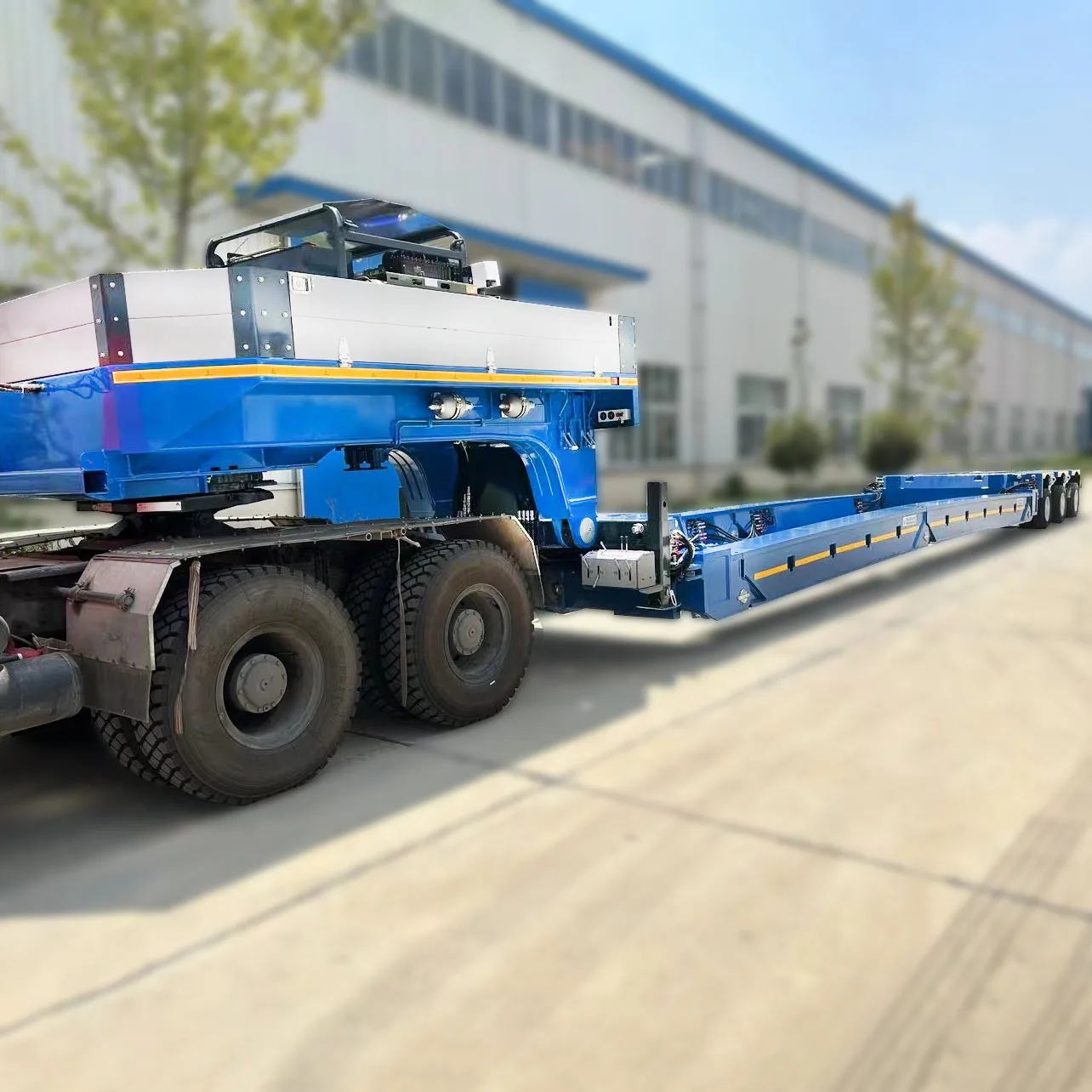 Transport Heavy Duty Compressors Bridge 200 Tons Lowbed Gooseneck 6 Axle Hydraulic Modular Truck Trailer