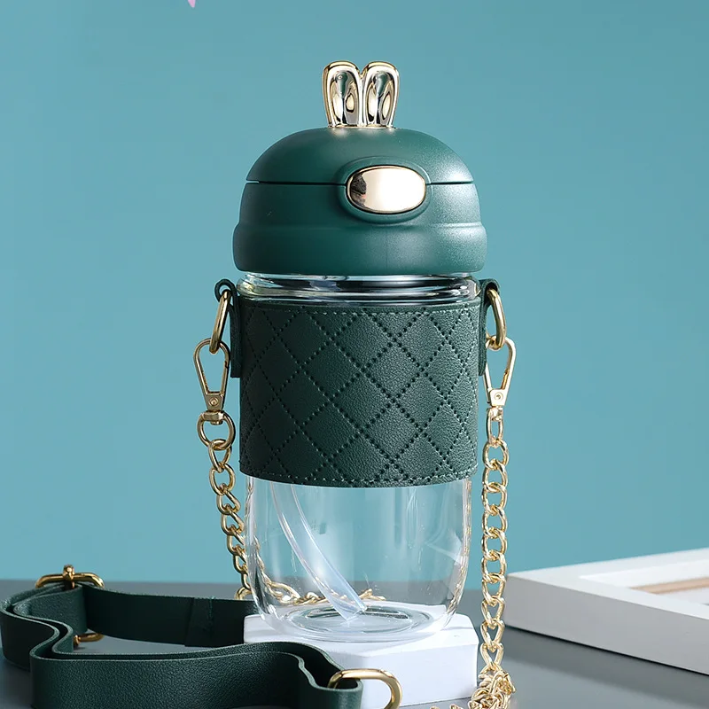 Eco Friendly Bpa Free Glass Water Bottles Thermos Drinking Bottle Sleeve Screw Thermos Flask Kids Cup