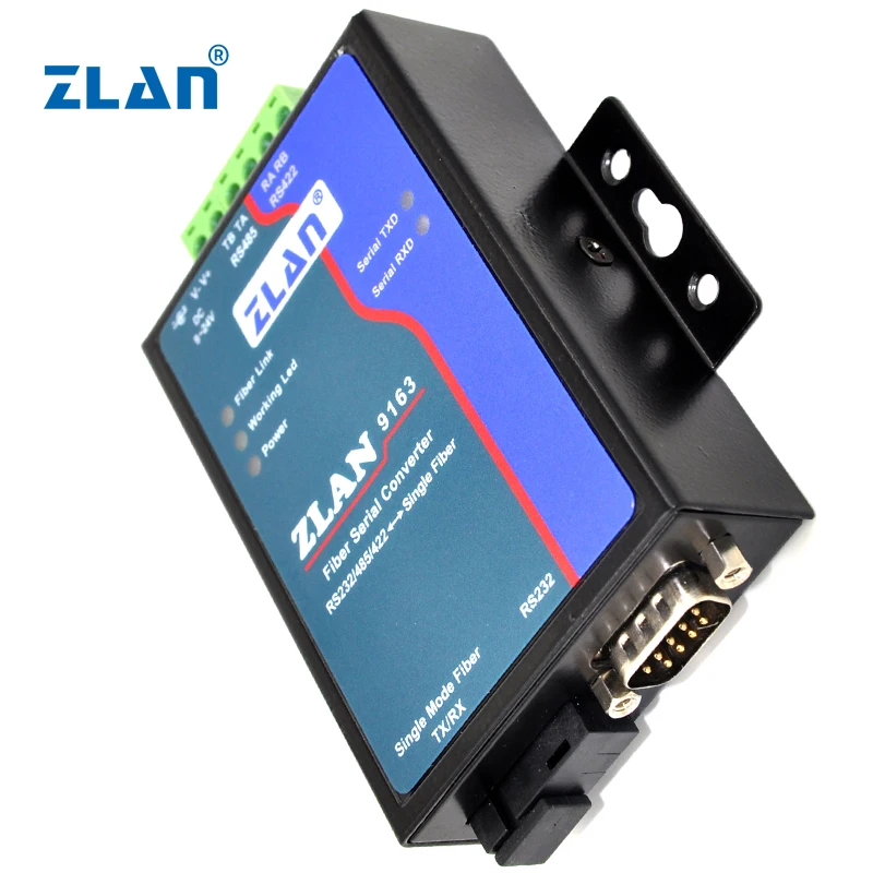 ZLAN9163 serial RS485 RS232 RS422 to fiber single mode single Fiber server