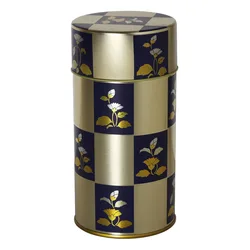 Reliable sufficiently airtight black metal large tea tin can