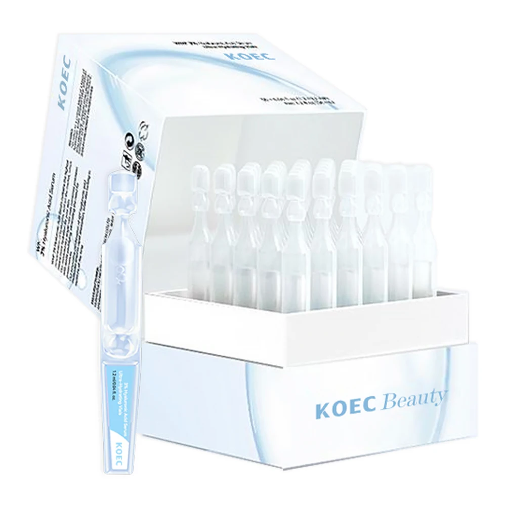 OEM Ultra-Hydrating Serum 3% Hyaluronic Acid Glass Skin Single-Use Vials Skincare Comfort Accept Customize Private Label