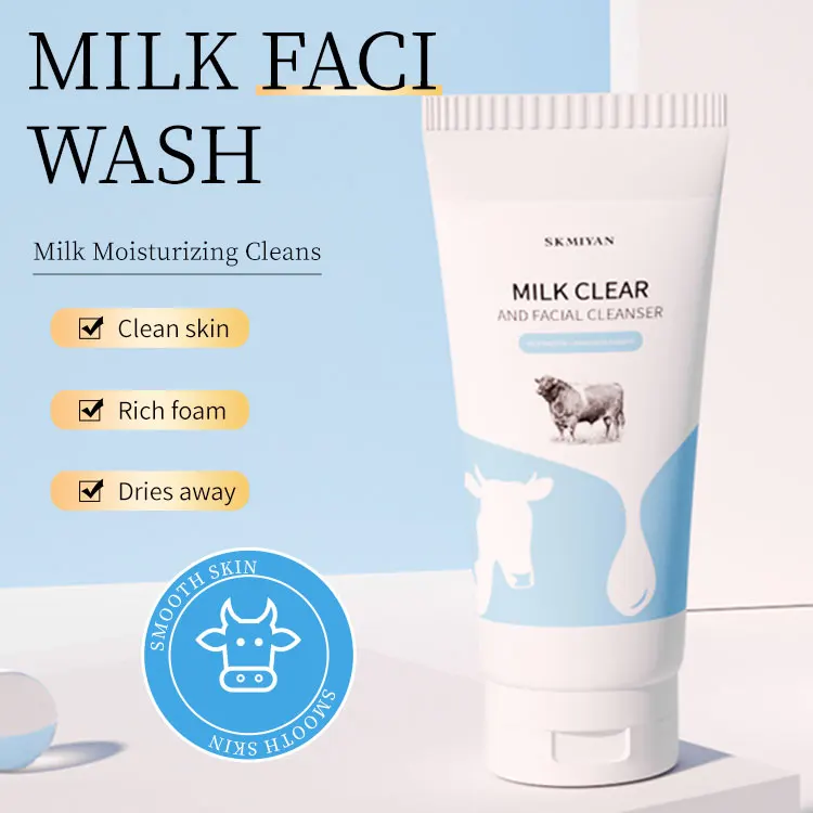 10pcs OEM your logo Deeply cleaning Face Wash Cleanser Milk Gently Cleansing Amino Acid  Facial Cleanser