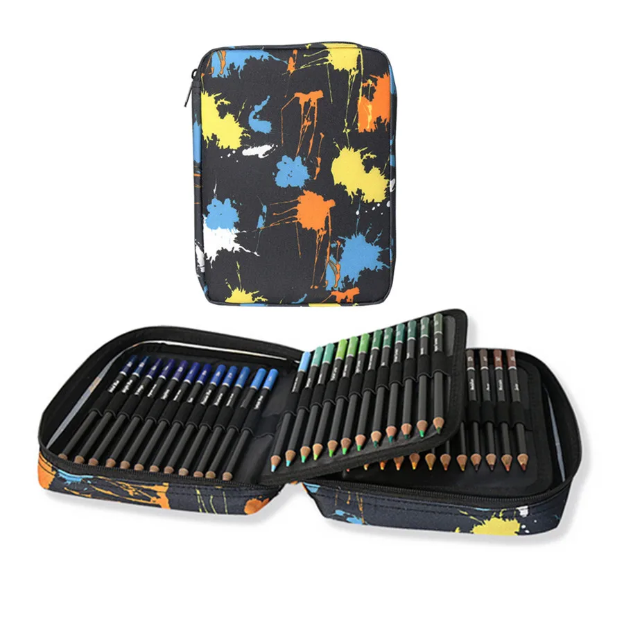 72 colors colored pencil set rich pigmented soft core pencils in nylon carry case for kids artist student