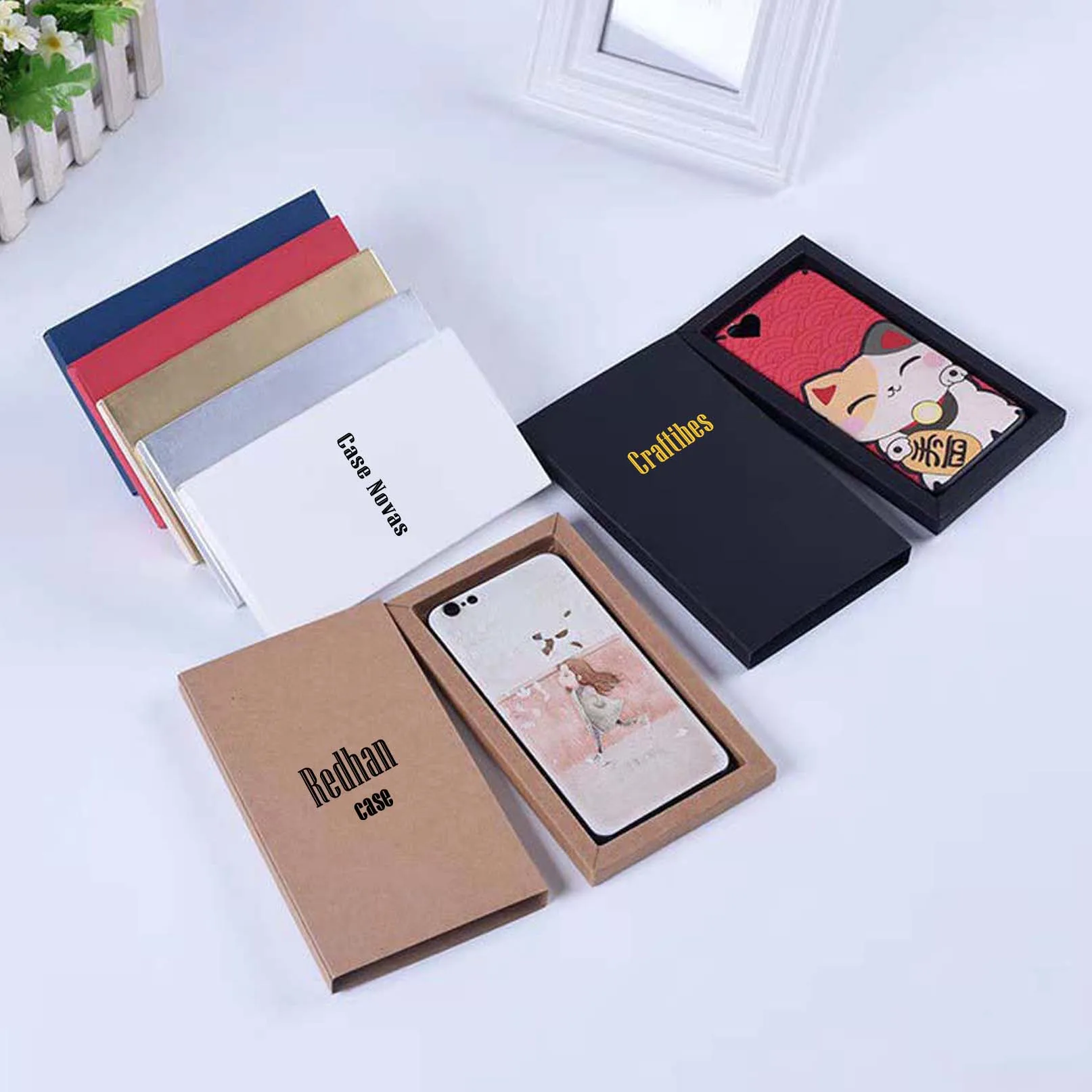 Matte Black Folding USB Cable Screen Protector Cell Phone 12 Pro Case Drawer Box Packaging