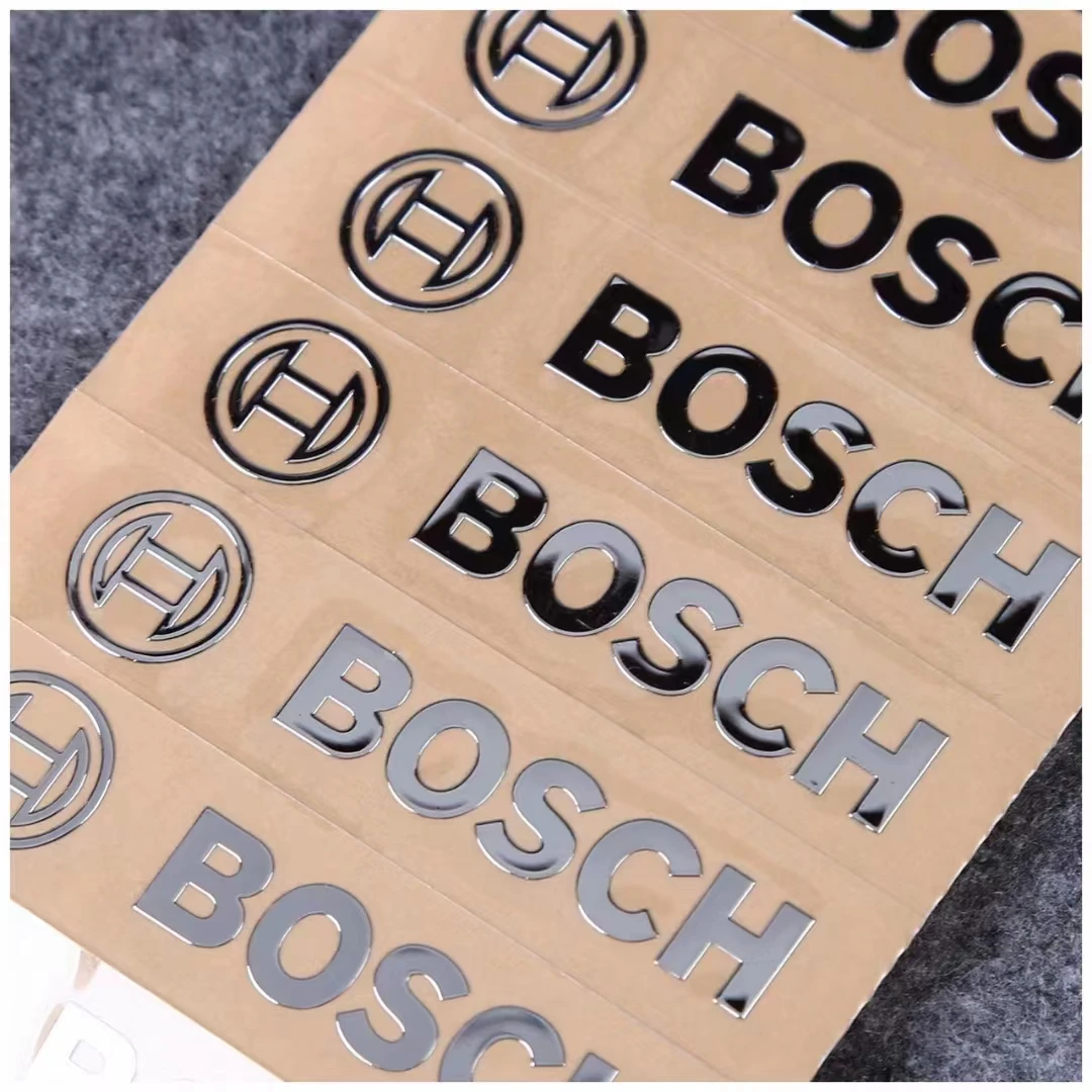 Metal label Metal word metal LOGO custom separation sticker transfer sticker hot stamp sticker custom made