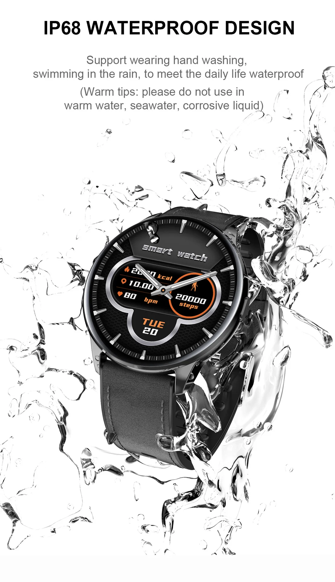 Hot Selling Factory smartwatch fitness Direct Waterproof BT Call Smart Watch watches Big Screen men manufacturer custom logo sdk