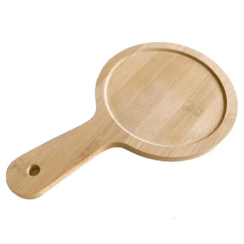 Wholesale Pizza Peel Bamboo Pizza Spatula Paddle Cutting Board Baking Bread Fruit Vegetables Cheese Serving Tray with Handle