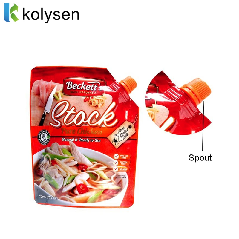OEM Manufacturer Food Grade Plastic Bags Liquid Packaging Ketchup Packaging Tomato Sauce Spout Pouch