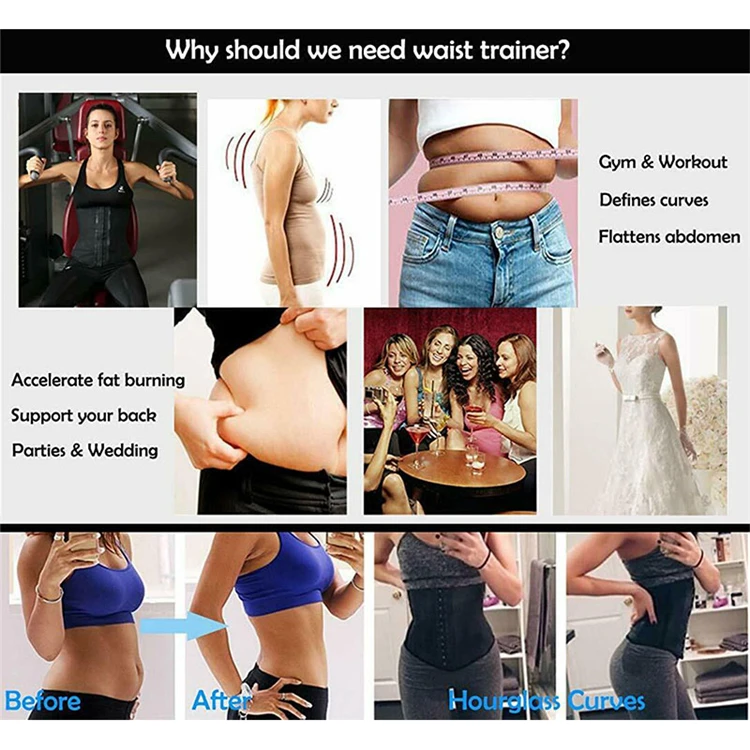 H Wholesale Price Steel Bones Waist Trainer Postpartum Cinta Modeladora Tummy Trimmer