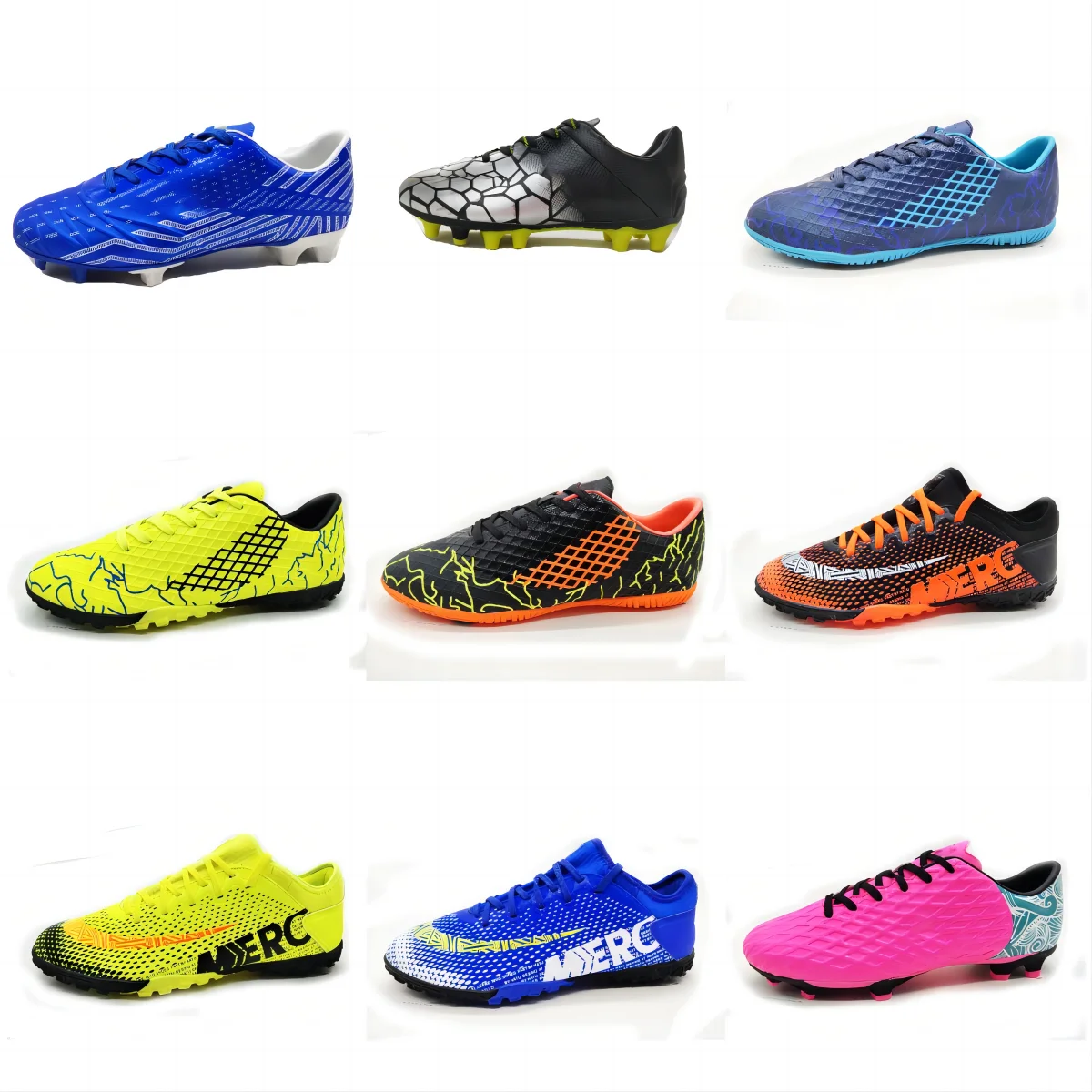 Custom Logo  Ag Fg Outdoor Spikes American Men Soccer Cleats Boots Football Shoes for Kid