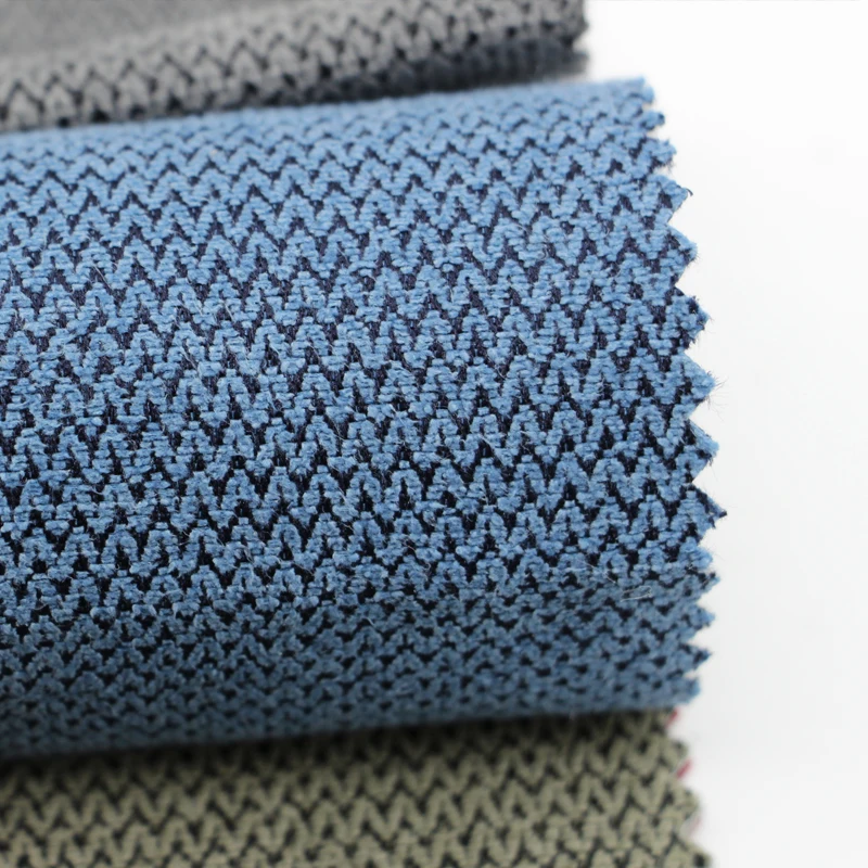 Mand Textile wholesale modern performance 100% polyester textured yarn dyed upholstery sofa  linen fabric in roll