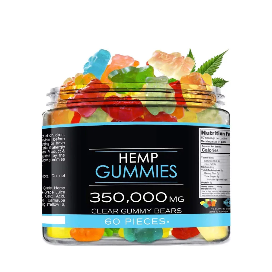 
Hemp oil Gummies High Potency Fruity Hemp Gummy Bear for Pain Anxiety Stress Inflammation Relief Promotes Sleep 