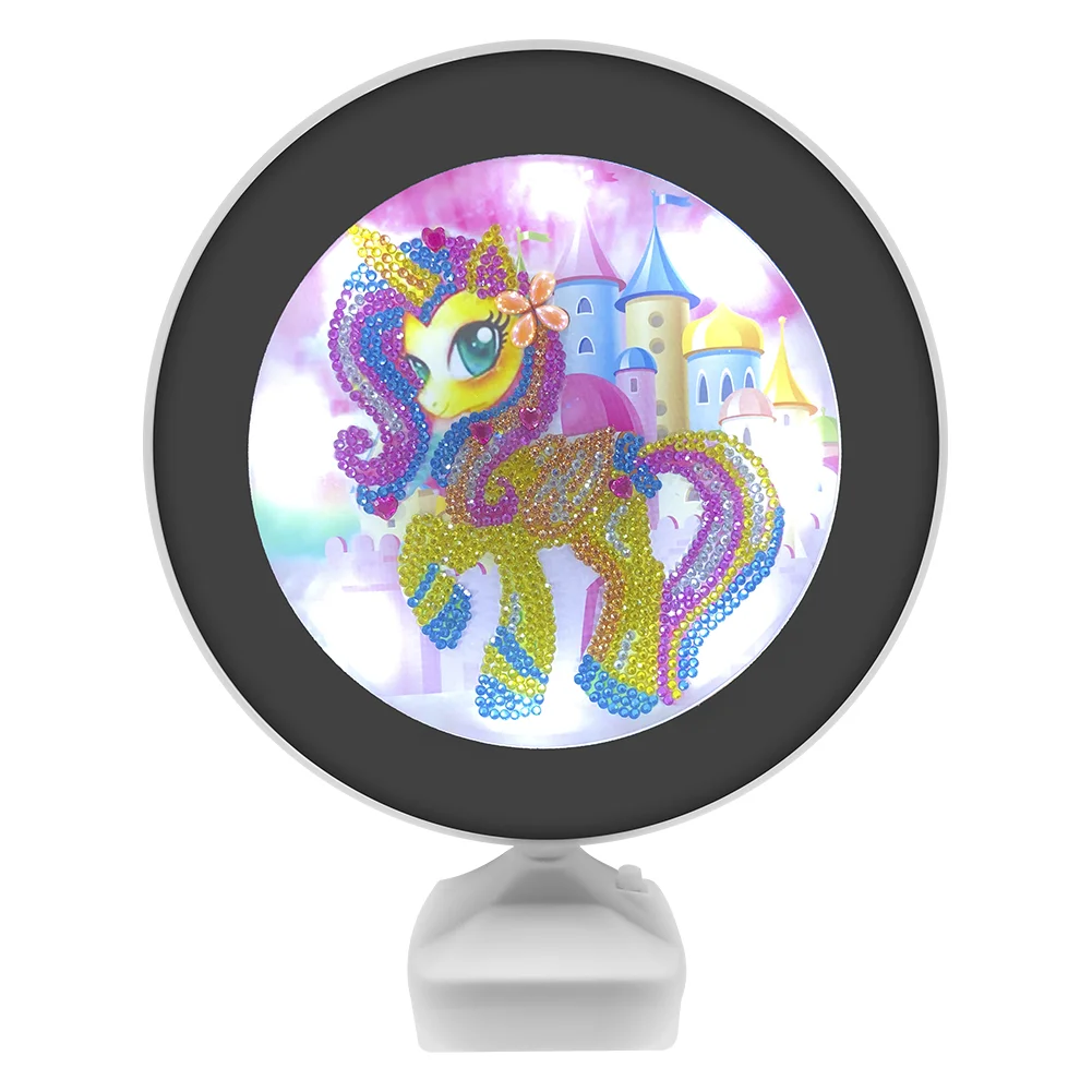 2 in 1 5D DIY Diamond Painting Special Shaped LED Diamond Embroidery Night Lamp Makeup Mirror Creative DIY Rhinestone Painting