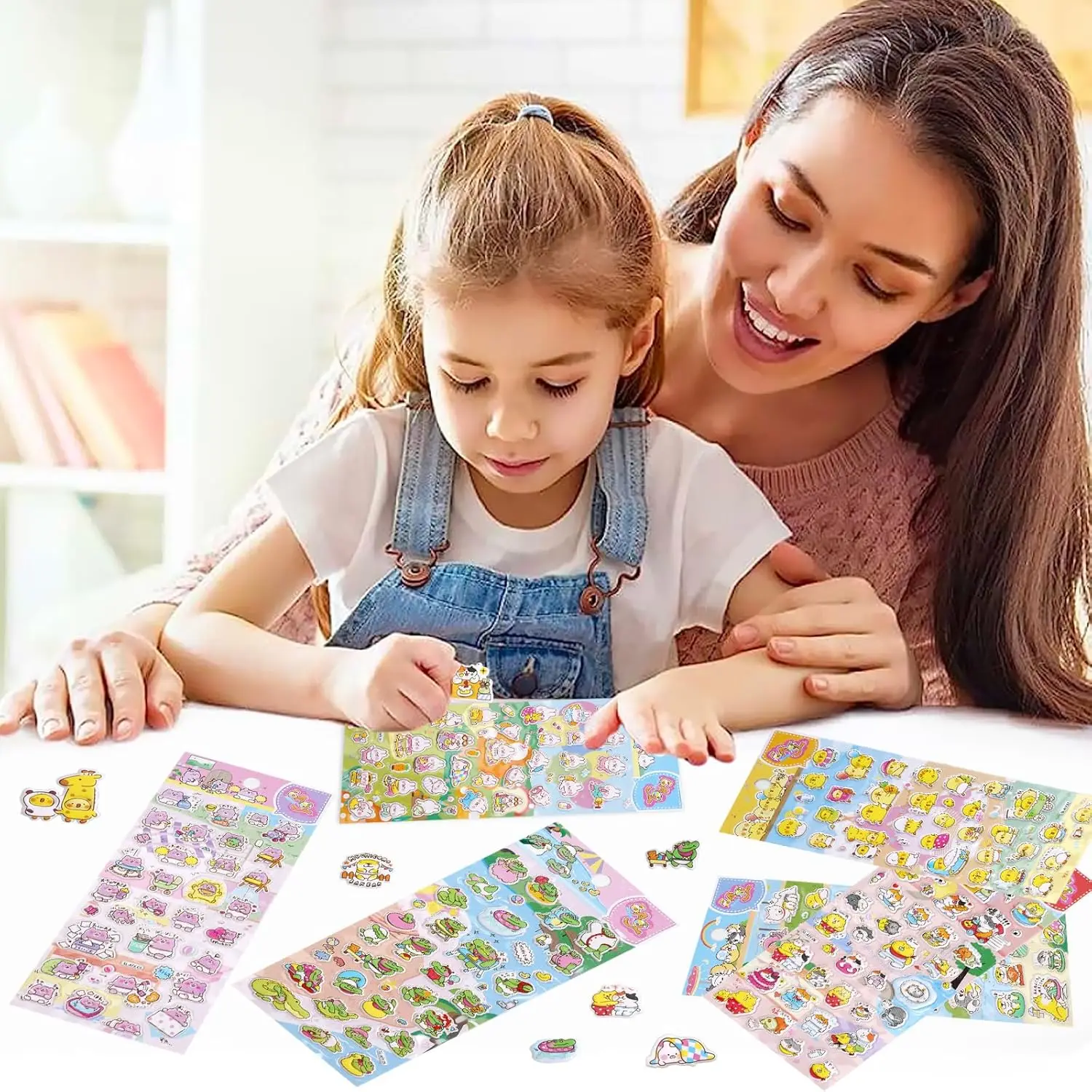 Customized wholesale Best Selling Fluffy Cartoon Anime Stickers Kids Colorful Stickers 3D Bubble Stickers