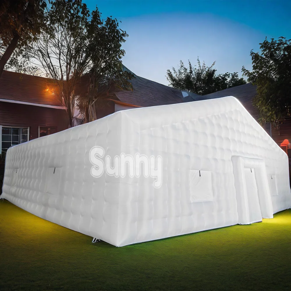 Custom white Inflatable Nightclub Cube Party Bar Tent Night Club For Disco Wedding inflatable cube tent party tent for events