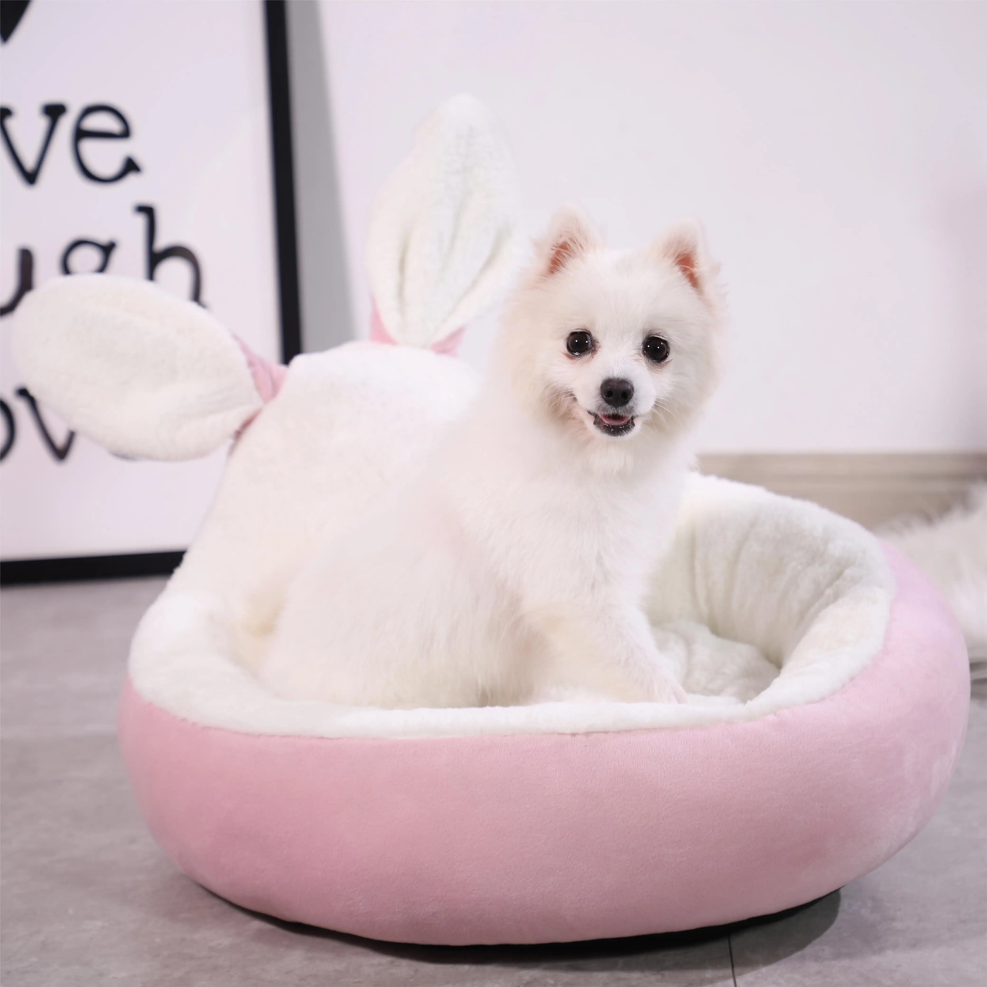 Factory Direct Sales Cartoon Rabbit Ears Pet Bed Cute Cat Kennel Pet Mat Bed Teddy Small Medium Dogs Soft Warm Pet Supplies