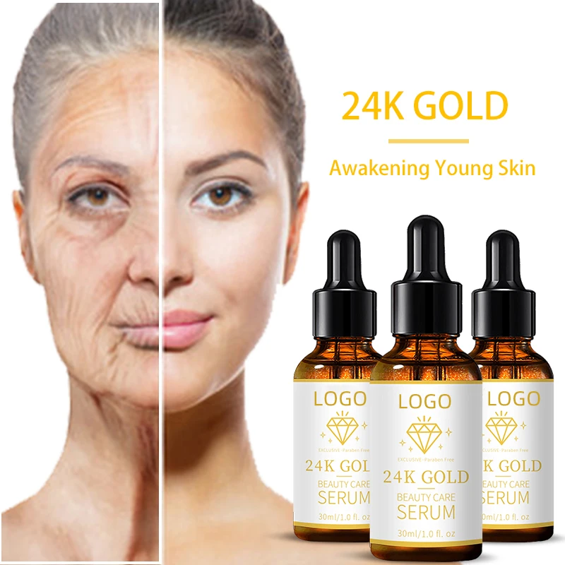 CKSINCE Brand Custom Wrinkle Recovery Activating 24K Gold Facial Serum Private Label Double Skin Care Face Serum