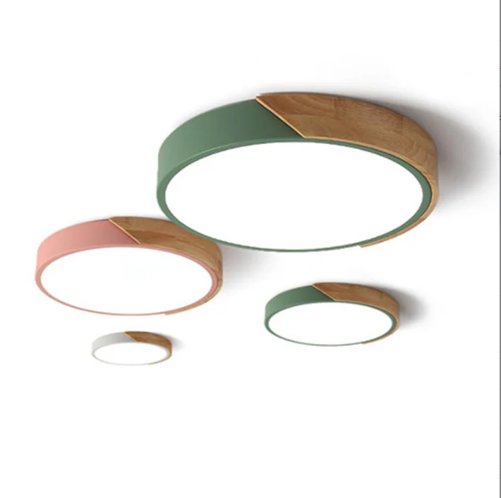 Indoor Lighting AC110V 220V Original Natural 24W 30W 36W Flat Ceiling Light Wood Grain Modern Nordic LED Ceiling Light