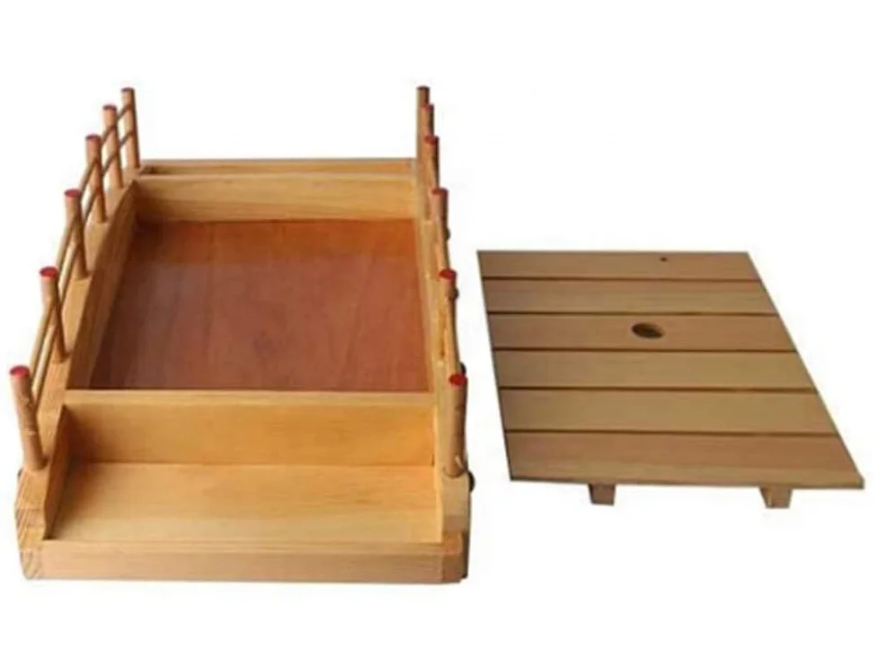 Bamboo Sushi Board Pipa Sashimi Sushi Bamboo Serving Plate Serving Boat Plate for Home or Restaurant