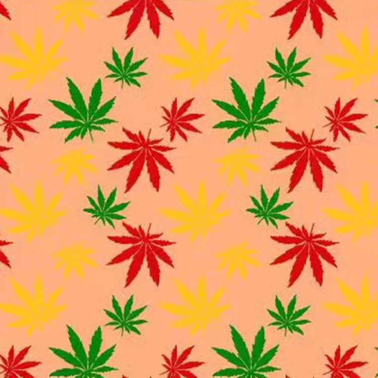 Hot Sales Maple Leaf Style Digital Printed Fabric Polyester Flora Garment  Chiffon Fabric