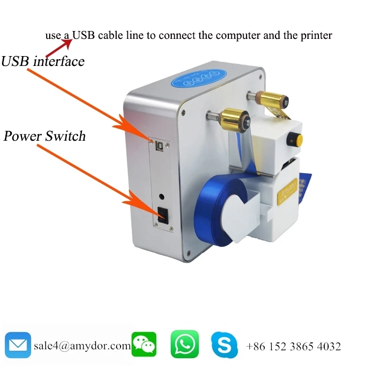 AMD320 flower ribbons cake ribbons digital foil printing machine stamping printer satin ribbon printing machine