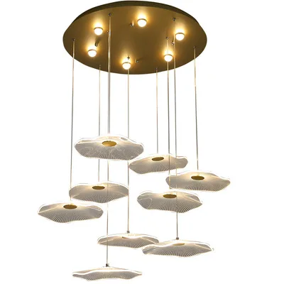 wholesale creative indoor home hotel villa decoration jellyfish shape stair acrylic led chandelier