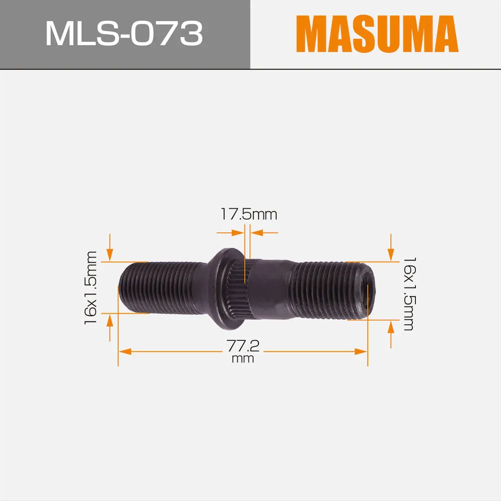 MLS-073 MASUMA M: 16x1.5 (R) M1: 16x1.5 (R) Manufacturing Spare Parts Hardware Bolt 40222-J6400