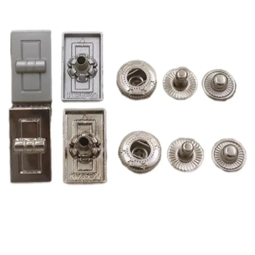 Custom Garment Accessories Rectangle Press Buttons Metal Zinc Alloy Snap Buttons For Clothing