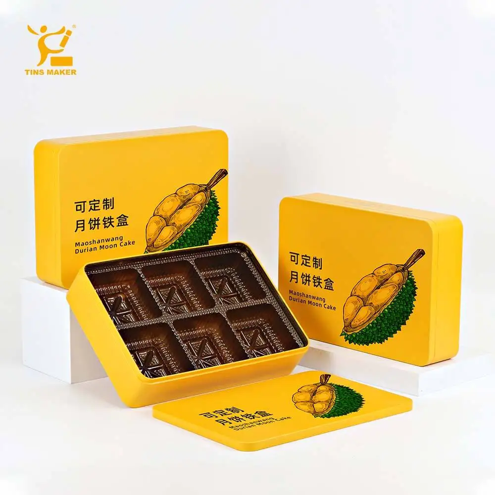 Durian snow skin Musang king mooncakes metal Packaging Hight Quality tin can