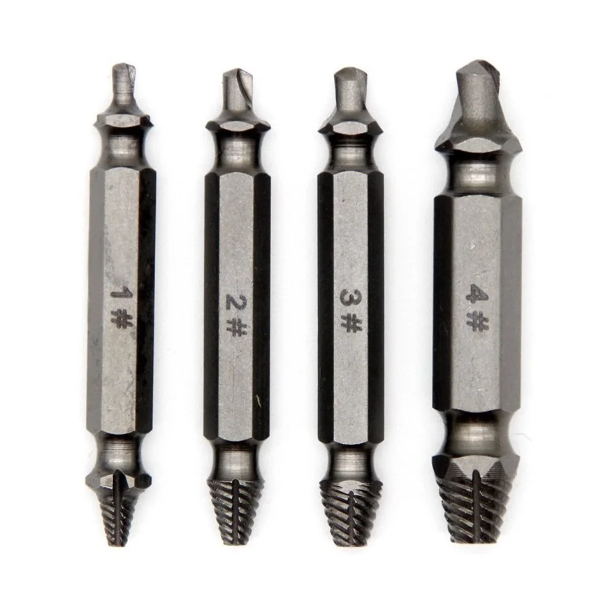 Chinese Factory Price 4pcs Damaged Broken Bolt Extractor Set For Damaged Screw And Broken Bolt Remove