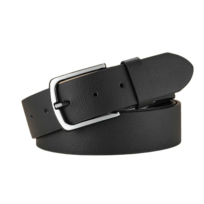 Factory Wholesale Genuine Leather Belt Men Casual Retro Style Simple Trendy Western Design High Quality Alloy Jeans