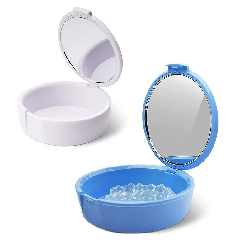 Retainer Case with mirror and ventilation holes Retainer Container Partial Denture Storage Box