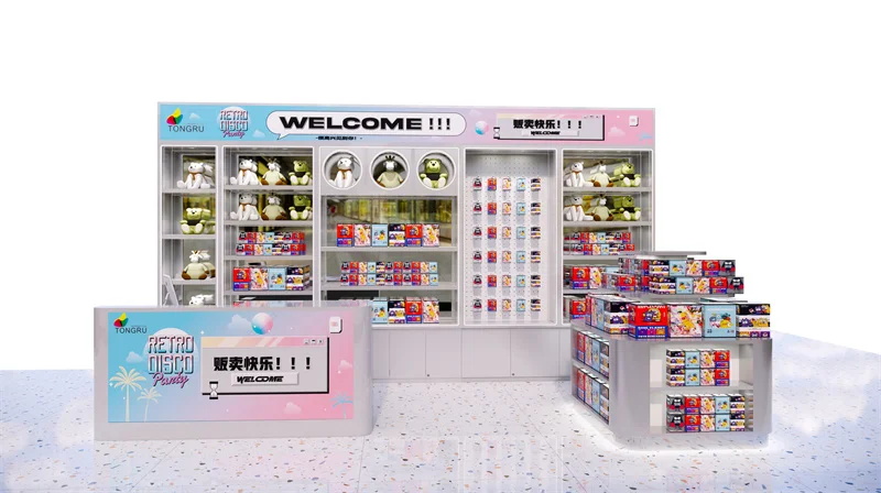 Gift exchange cabinet for video arcade center shelving Plush Toy Cabinet Display Counter Kids Toys Kiosk Design for gift store