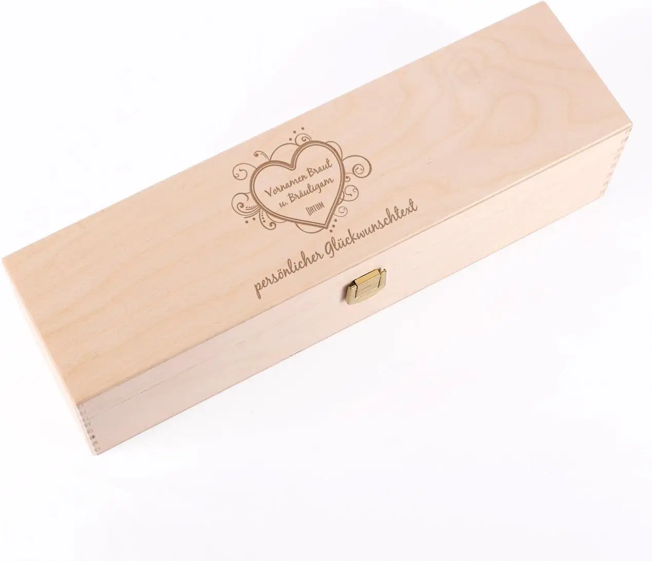 Creative Deco Wine Box Wooden Box Photo or Logo Personalised Wine Box for 1 Bottle with Lid and Closure