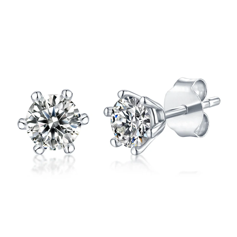 VVS Mens Diamond Stud Moissanite Earrings Gold 925 Sterling Silver for Women White D Color 0.5 1 CT 14K 18K Hiphop Ear Studs GRA