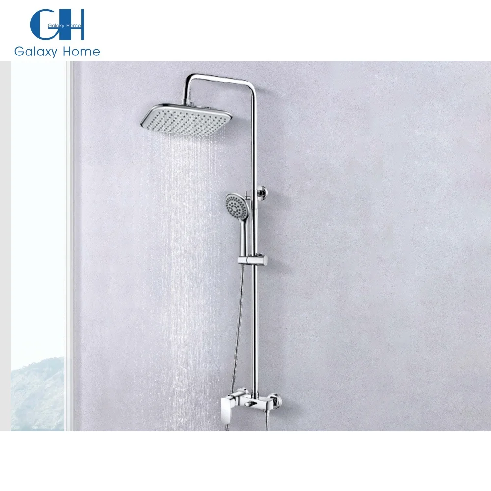 High Quality ABS Rain Showers Mixer Brass Bracket And Valve Core Faucet Two Function Bathroom Shower Set