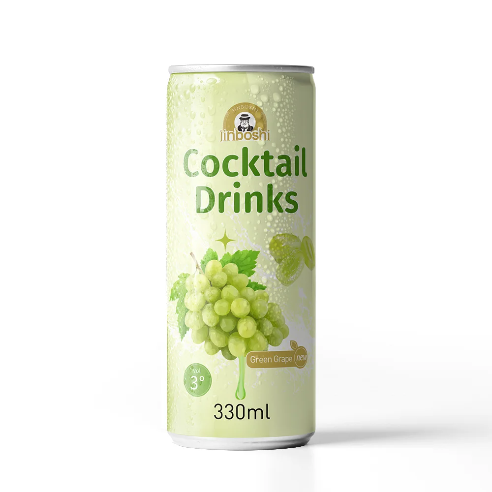 Factory Manufacturer Private Label 33cl Hard Seltzer Alcohol Drink Pre-Mixed Peach Grape Flavor Cocktail Drink