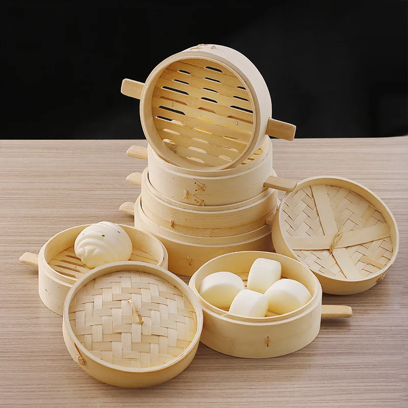 ESTICK Teamed Steamed Bun Dim Sum Bamboo Steamer Household Bamboo Steamer Commercial Steamer Size From 8cm to 30cm Custom
