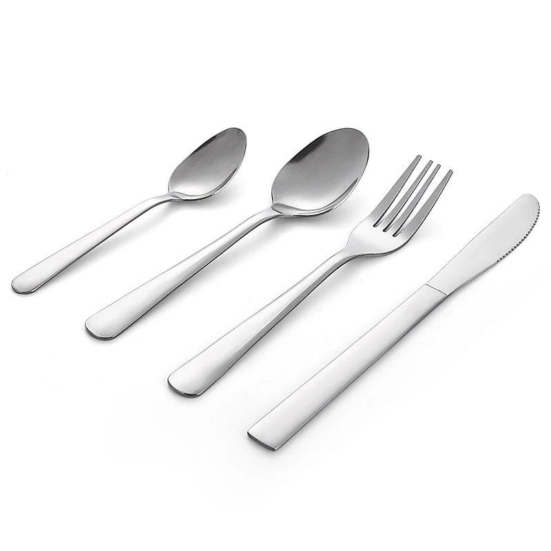 Wholesale Restaurant Designer Flatware set Custom Silverware Flatware 4Pcs Stainless Steel Cutlery set