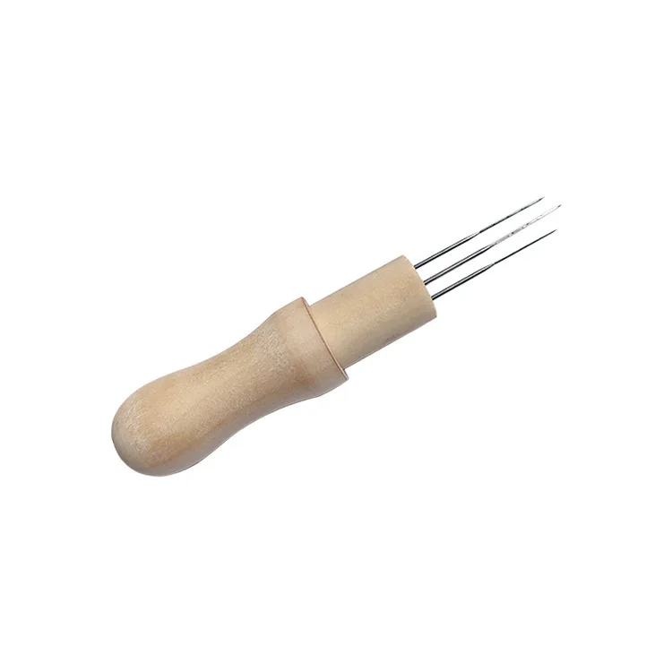 Felting Needle Felt Poke 8 Needle Wood Handle Wool Felt Tools 3 needle wooden handle