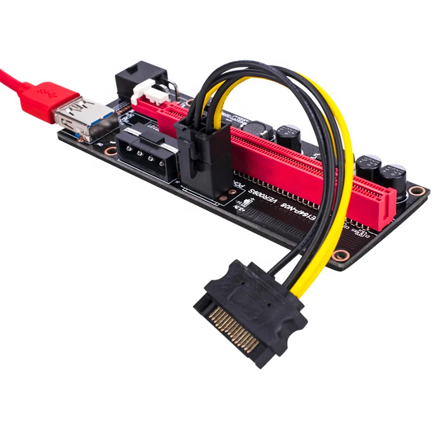  60 см 009S Райзер 6Pin 4Pin PCI-E 1X до 16X карта расширения PCI Express X16 графическая адаптер GPU в