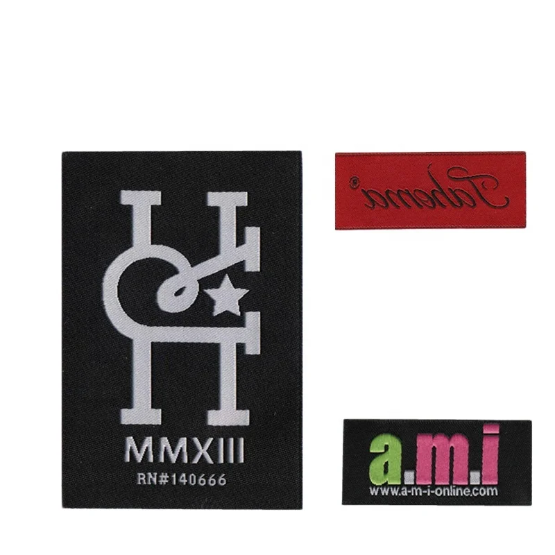
Factory Direct Bulk Custom Design Logo Damask Neck Tag Main Woven Labels Customized for T-shirts Garments 