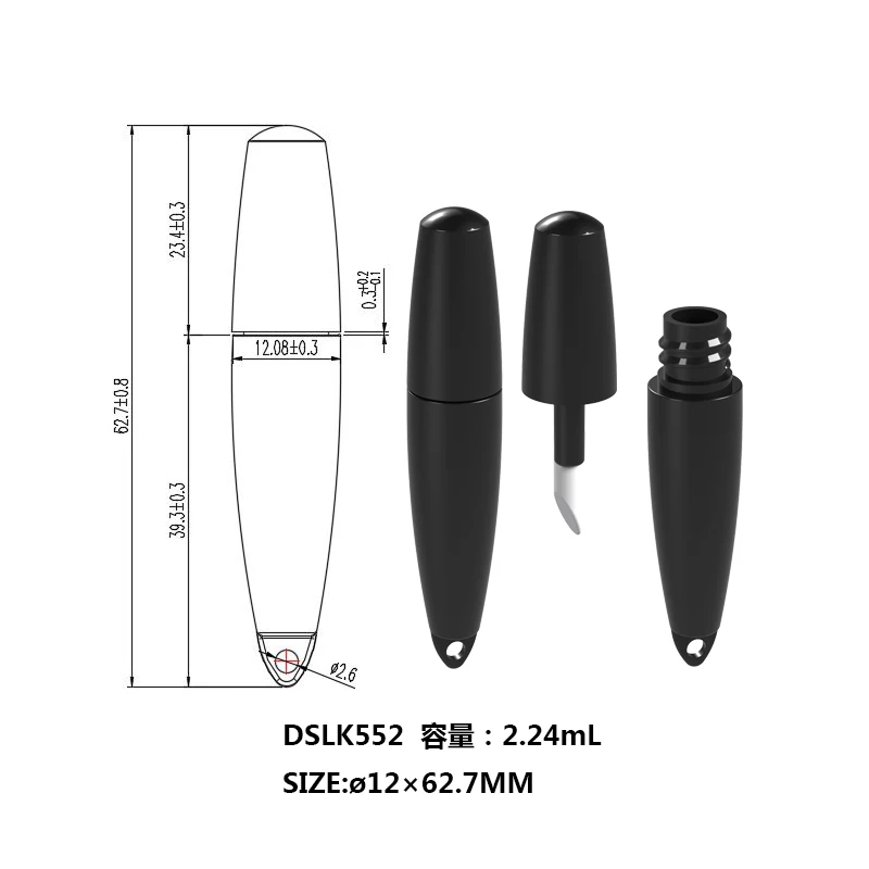 1ml 2ml 3ml cute mini lipgloss tube white hot sales lip gloss container new empty unique lipgloss tube with private logo