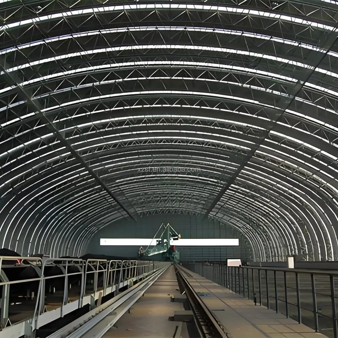 Custom Large Span Steel Structure Coal Storage Shed Modern Industrial Design with Sandwich Panel Material Installation Included