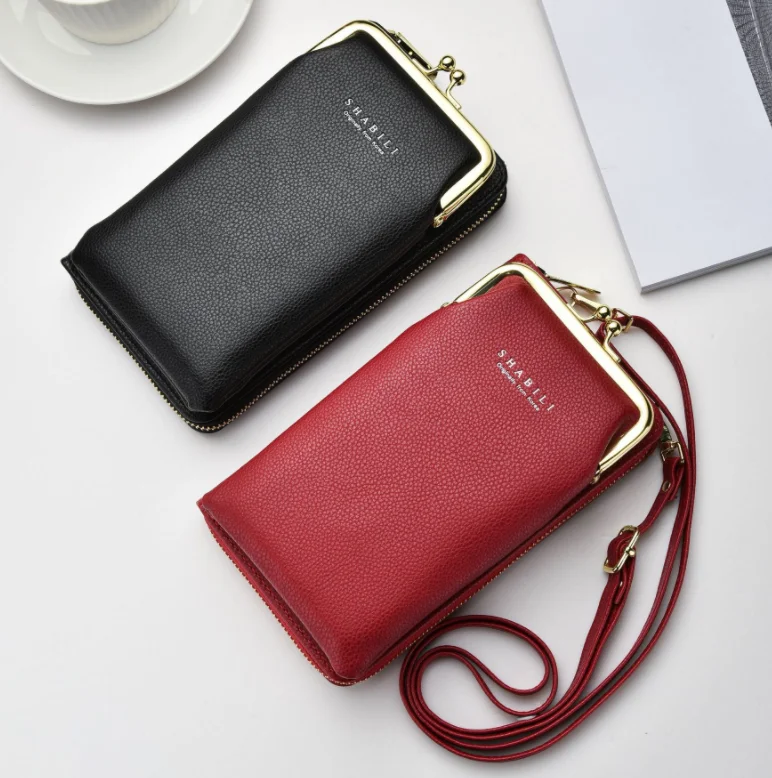 Модный Многоцветный кошелек через плечо из искусственной кожи с ремешком, Роскошный дизайнерский мини-кошелек из искусственной кожи с карманами и ремешком для монет, держатели для карт